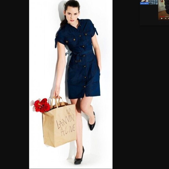 Lanvin ❤️ Acne Size 38 ( approximate US) Chambray denim Shirt Dress - Picture 15 of 15